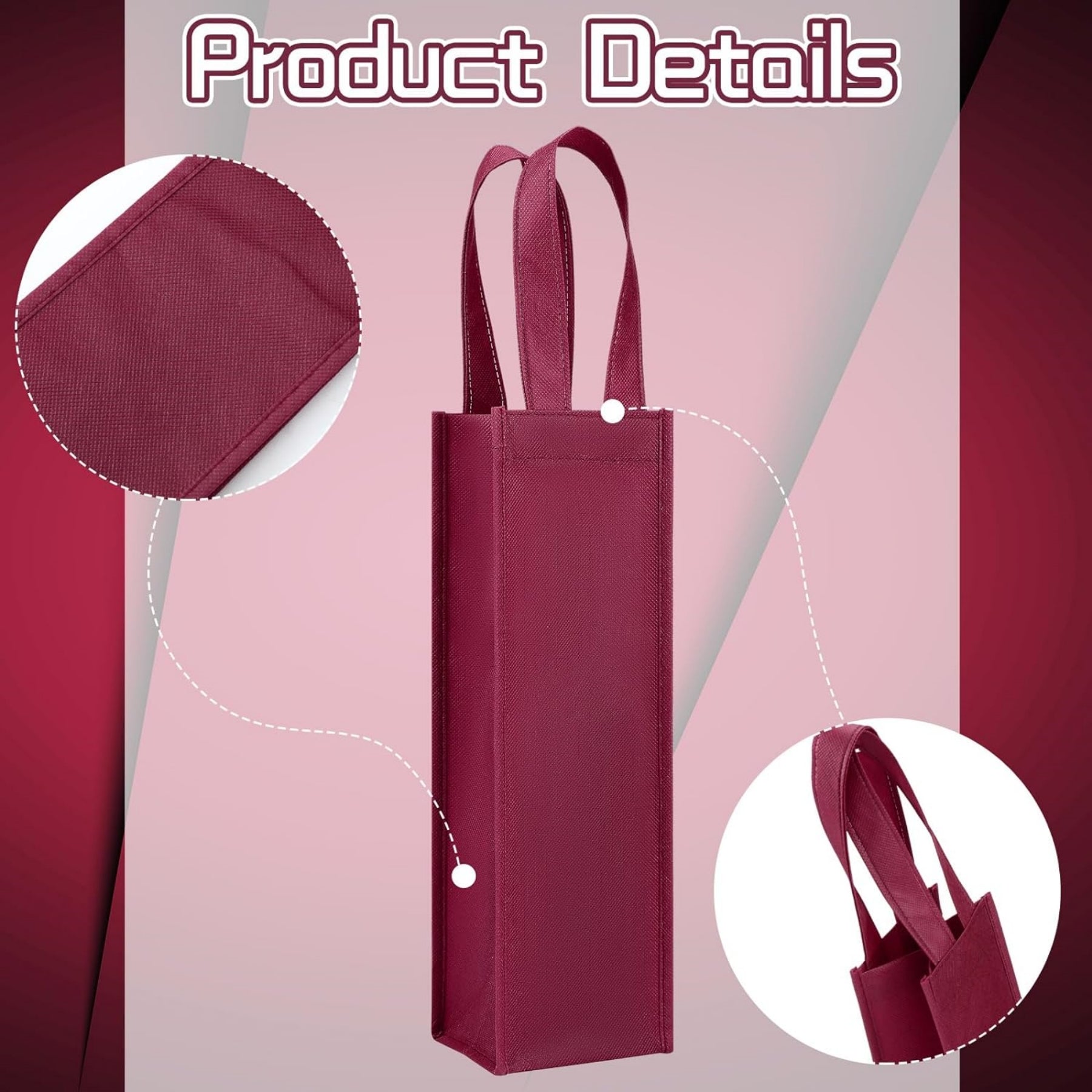 Single Bottle Non-woven Wine Tote Bag