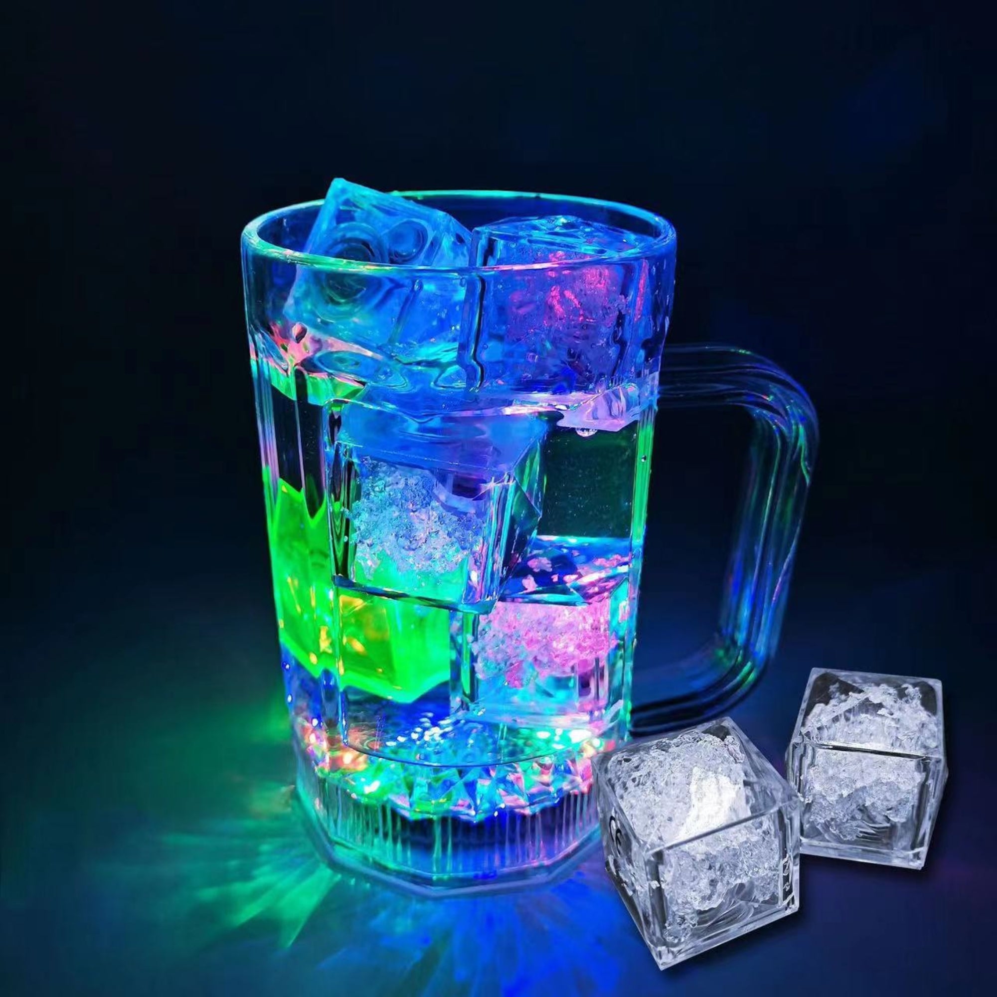 Colorful Led Ice Cubes That Glow When Exposed To Water