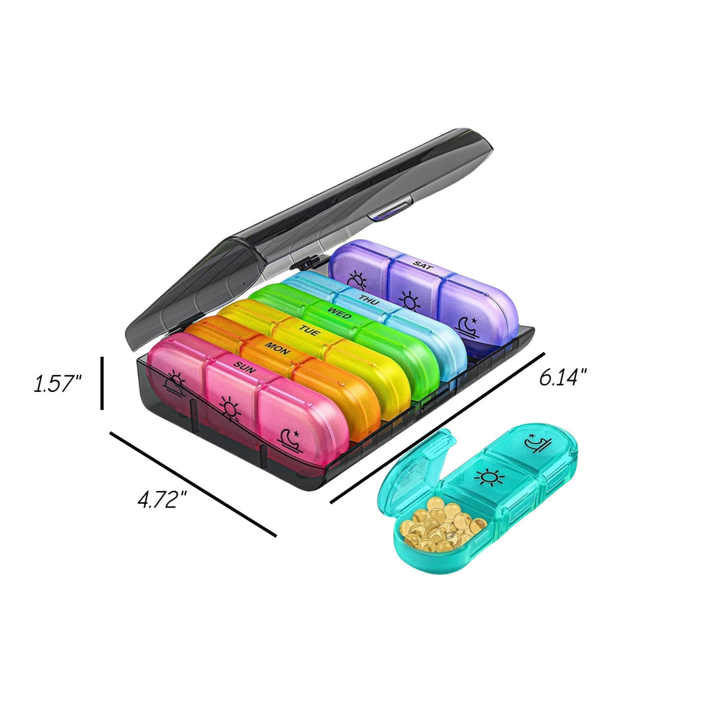 Rainbow-Colored Travel Pill Container