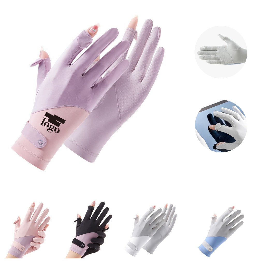Summer Outdoor Ice Silk Sunscreen Cycling Gloves