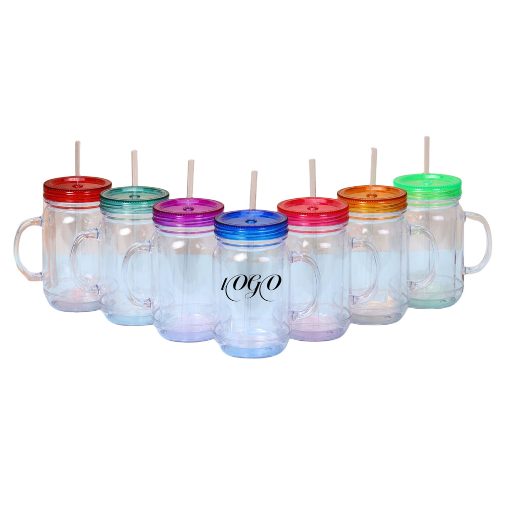 20 Oz Double-Walled Handled Jar Mug