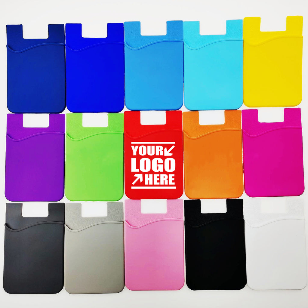 15 Colors Optional Silicone Card Holder Wallet With Adhesive Back