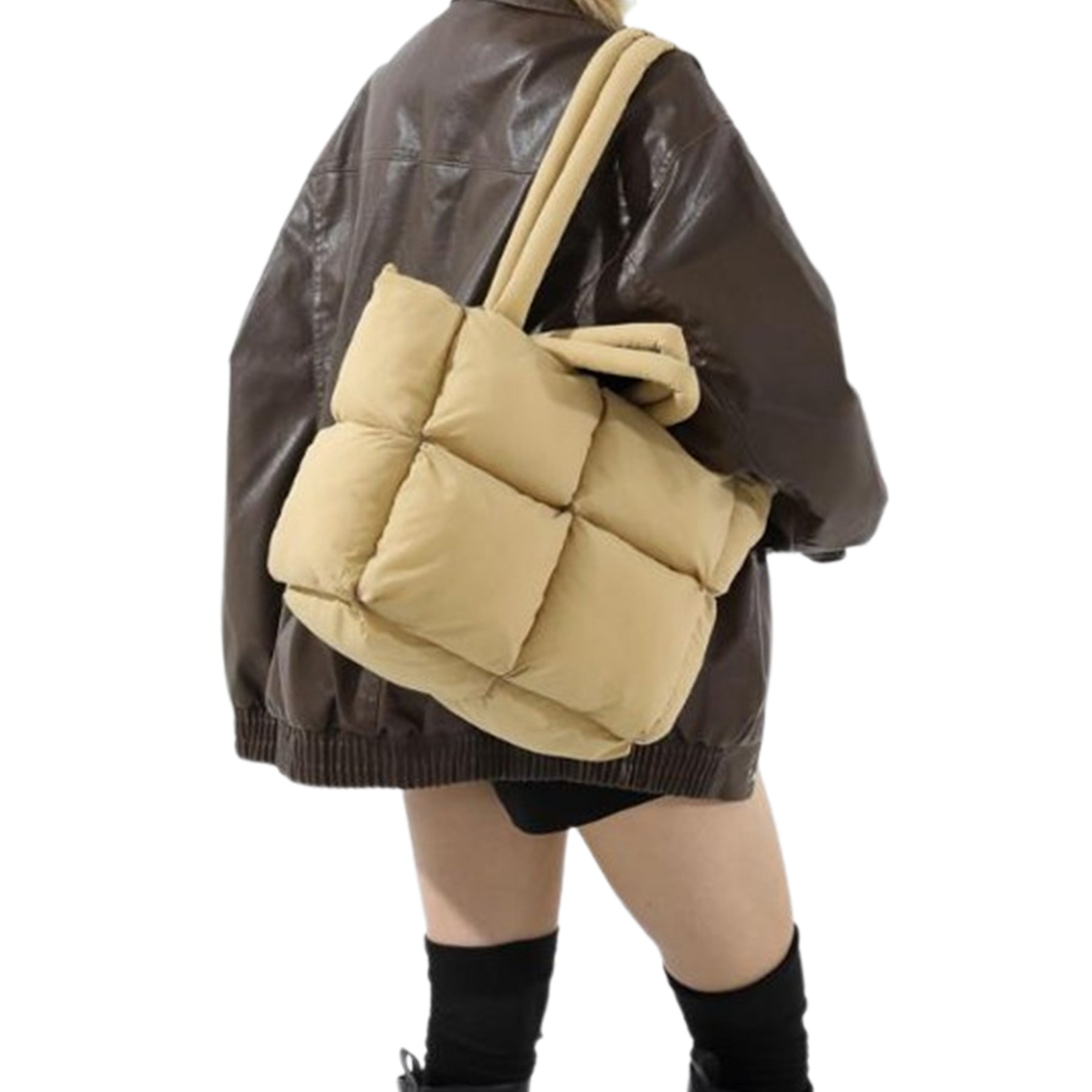 Large Quilted Puffy Handbag