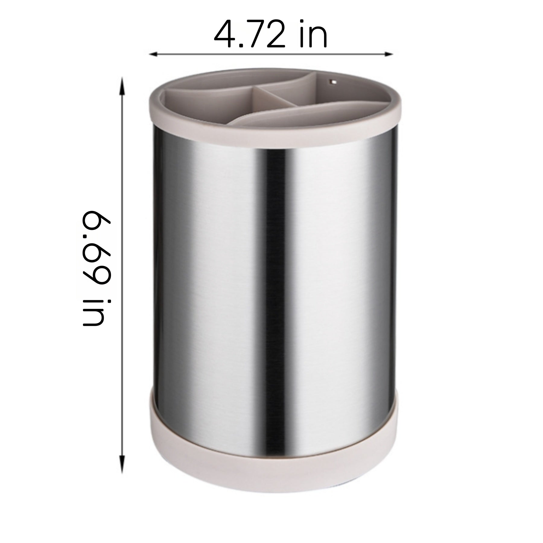 Rotating Stainless Steel Tableware Storage Bucket