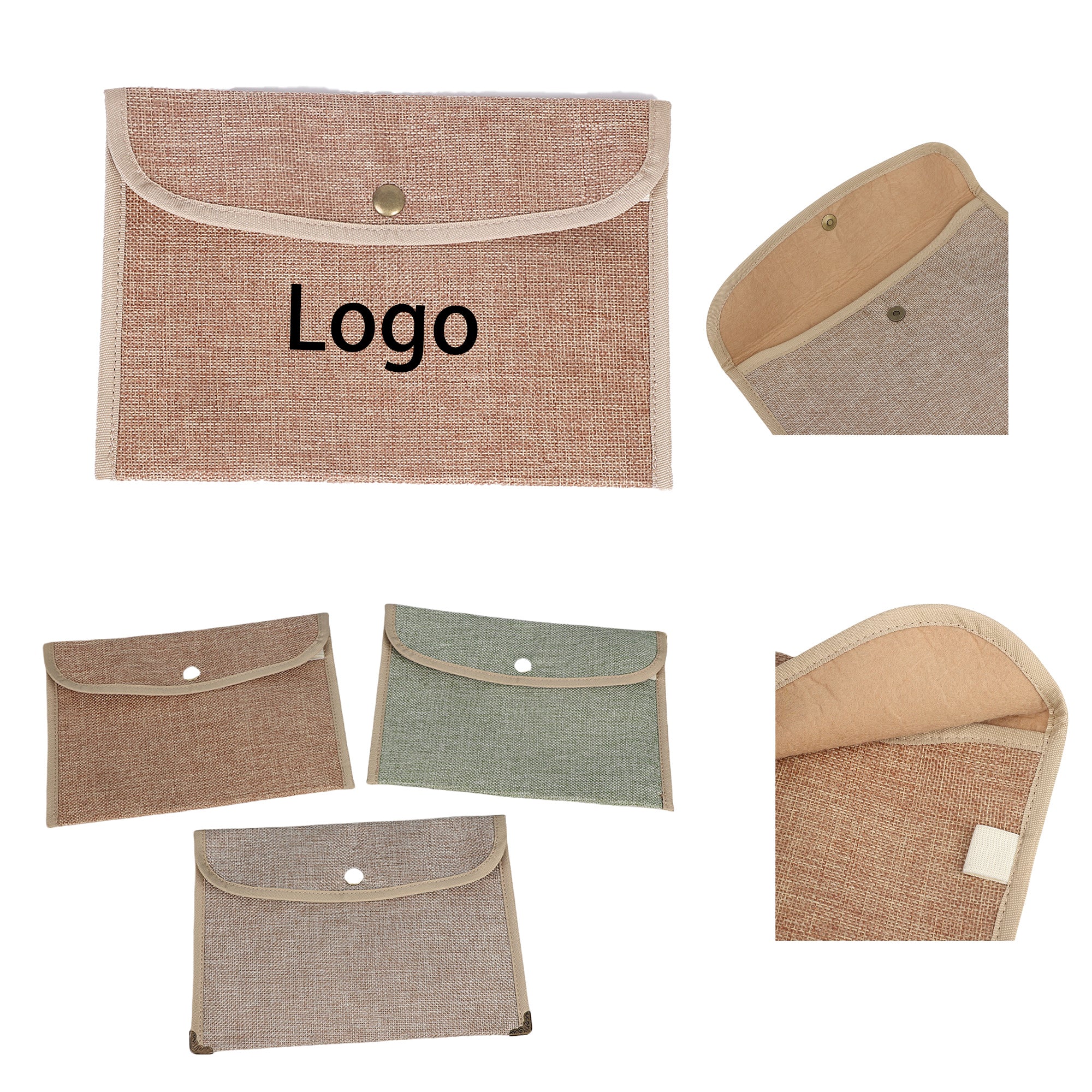 Custom A4 Jute-Felt File Pouch