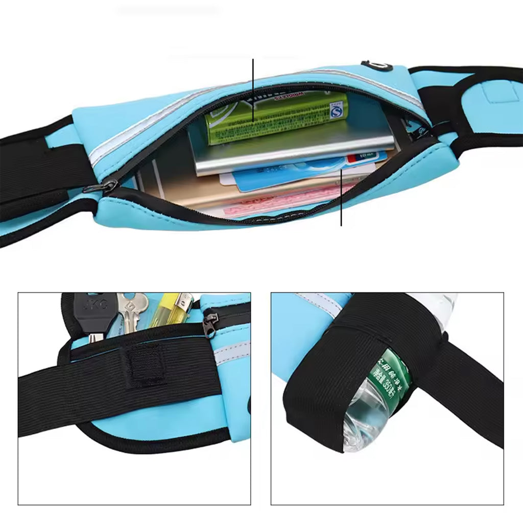 Unisex Sports Reflective Fanny Pack Running Belt Waist Bag