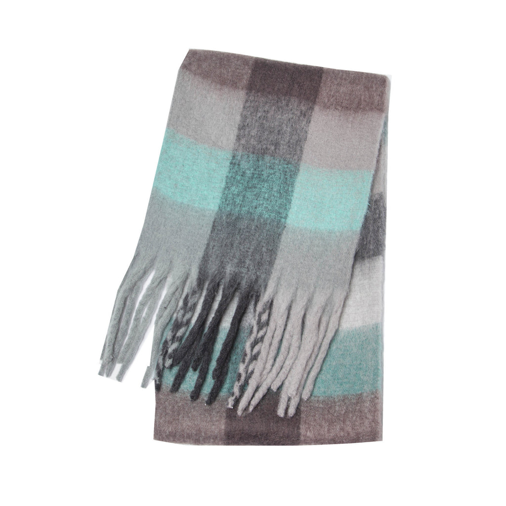 Color Block Cozy Plaid Scarf