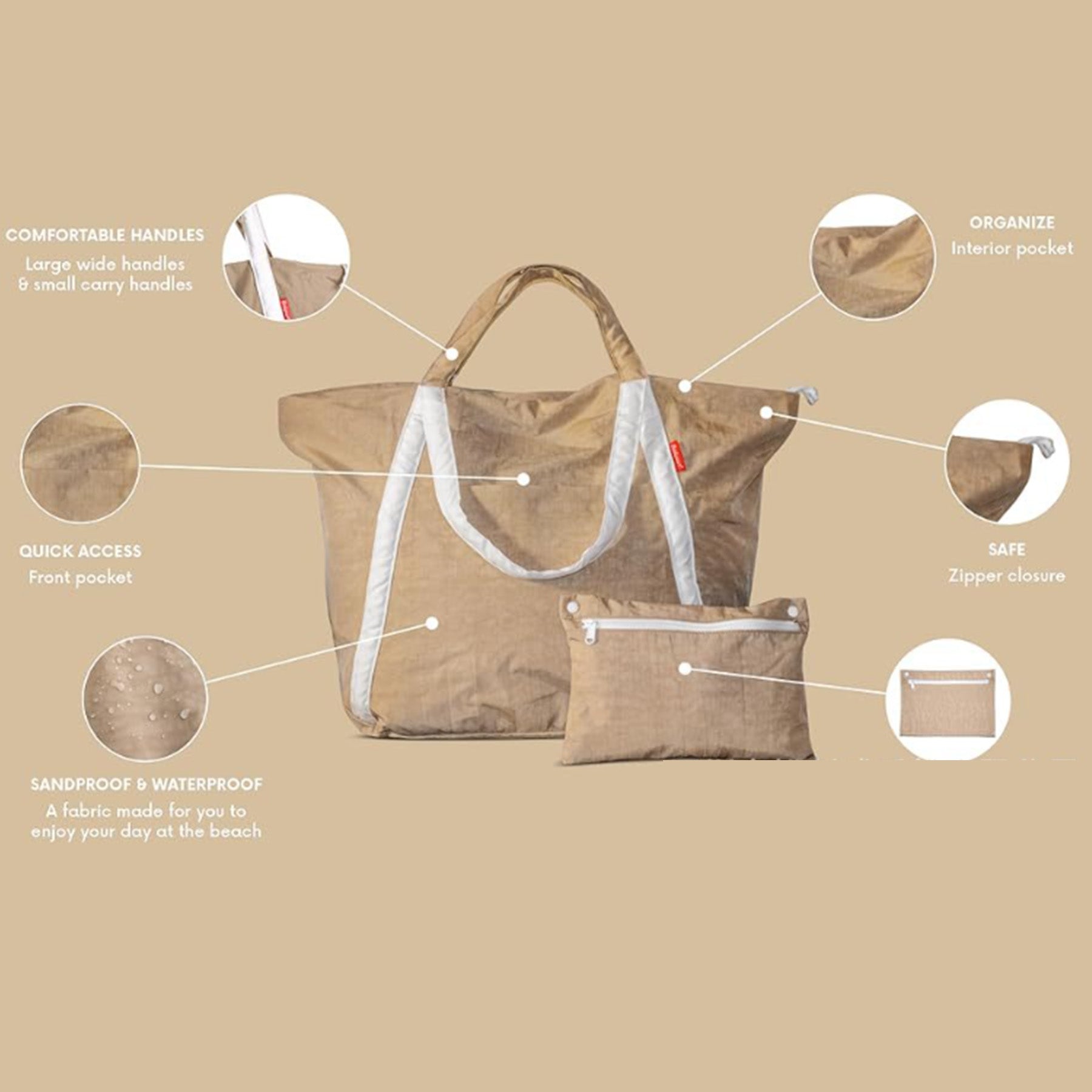 Waterproof And Sandproof Large Capacity Foldable Beach Bag
