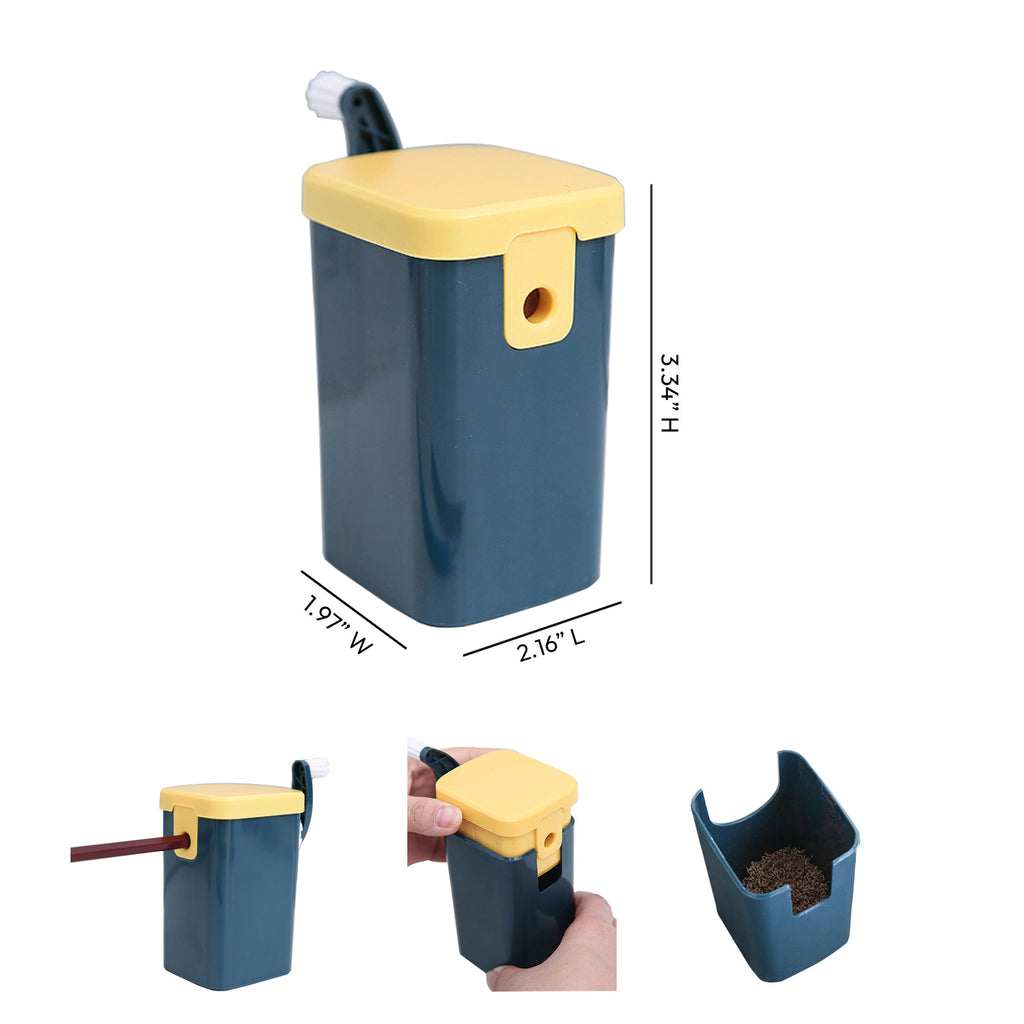 Hand Cranked Pencil Sharpener With Storage Compartment
