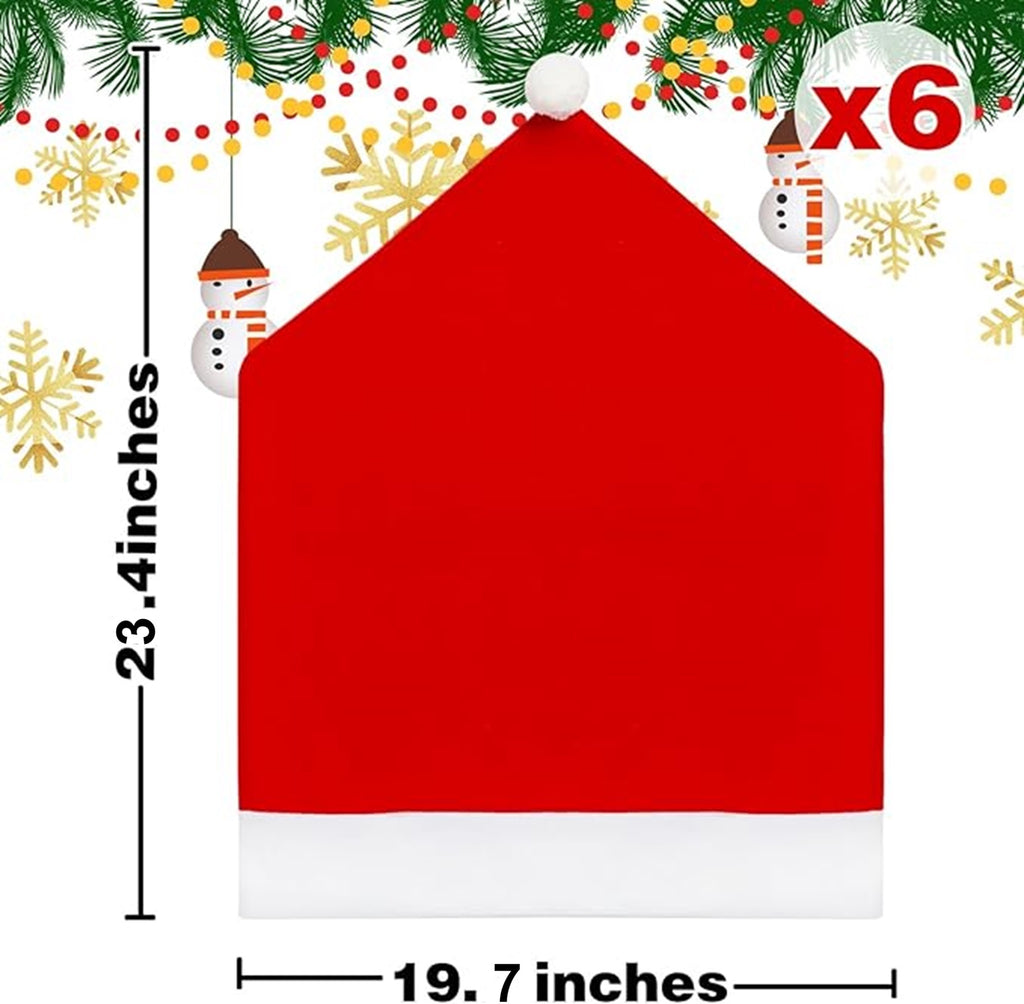 6 Pcs Christmas Chair Covers For Christmas Party Decoration
