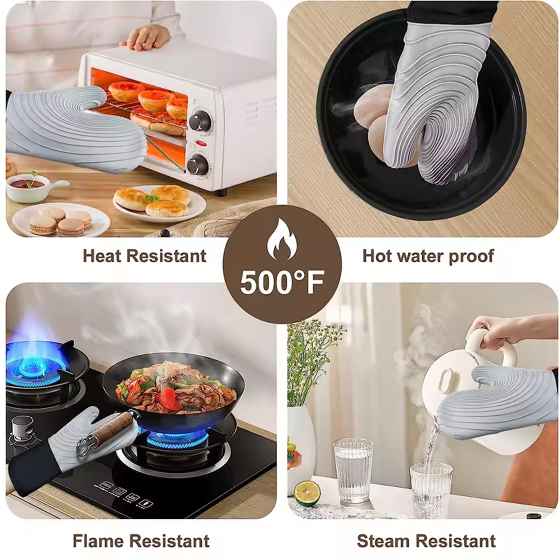 Non-Slip Silicone Oven Mitt