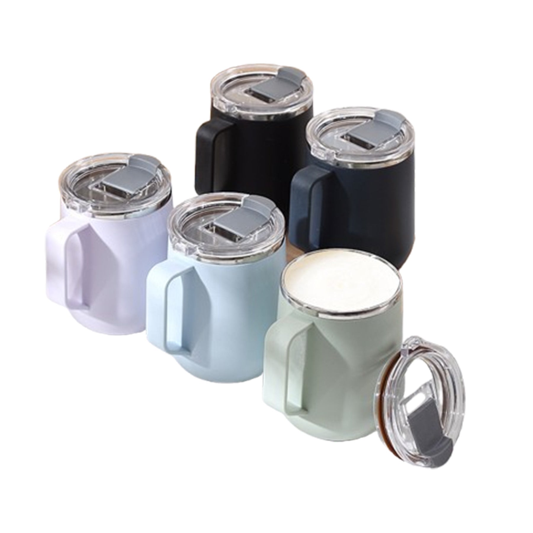 17 Oz Insulated Coffee Mug with Handle and Lid