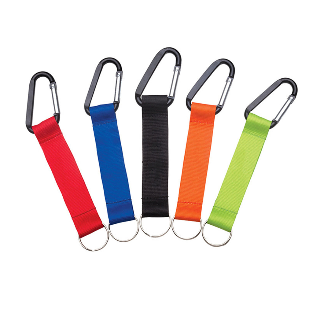 Carabiner With Strap And Metal Plate