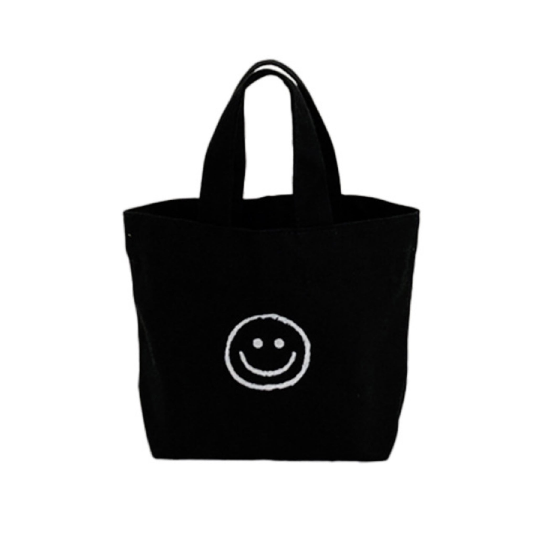 Custom Smiley Face Canvas Tote Bag