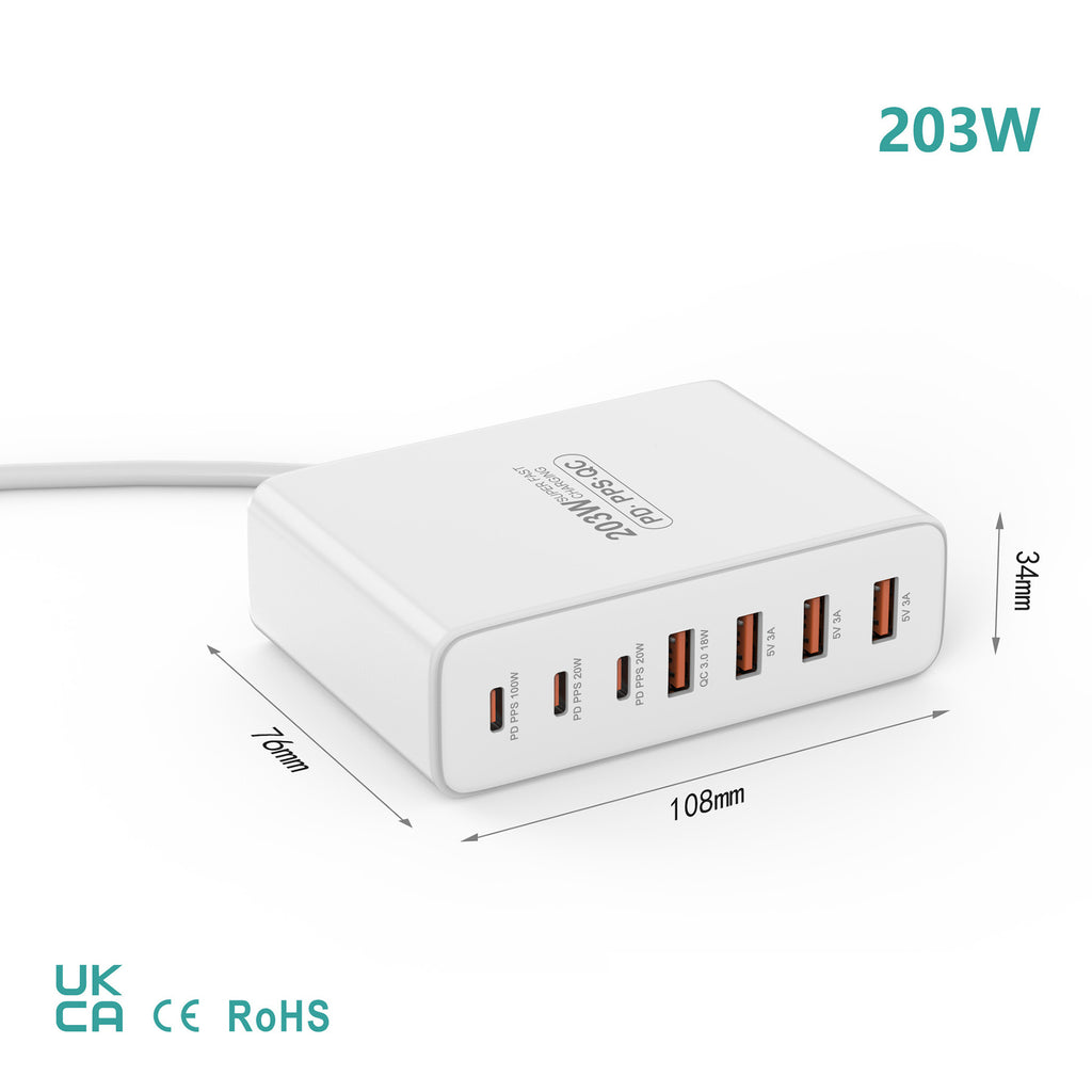 200W Fast Charging Multi-Port Charger