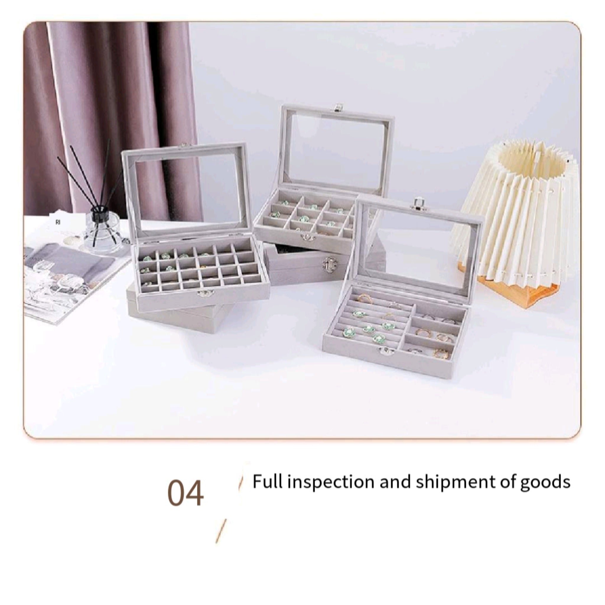 Jewelry Storage Box With Dust Proof Cover