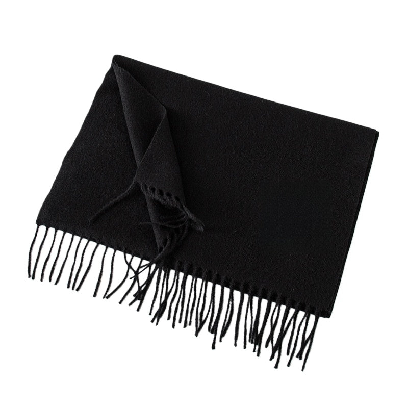 Warm Knitted Woven Scarf With Tassel
