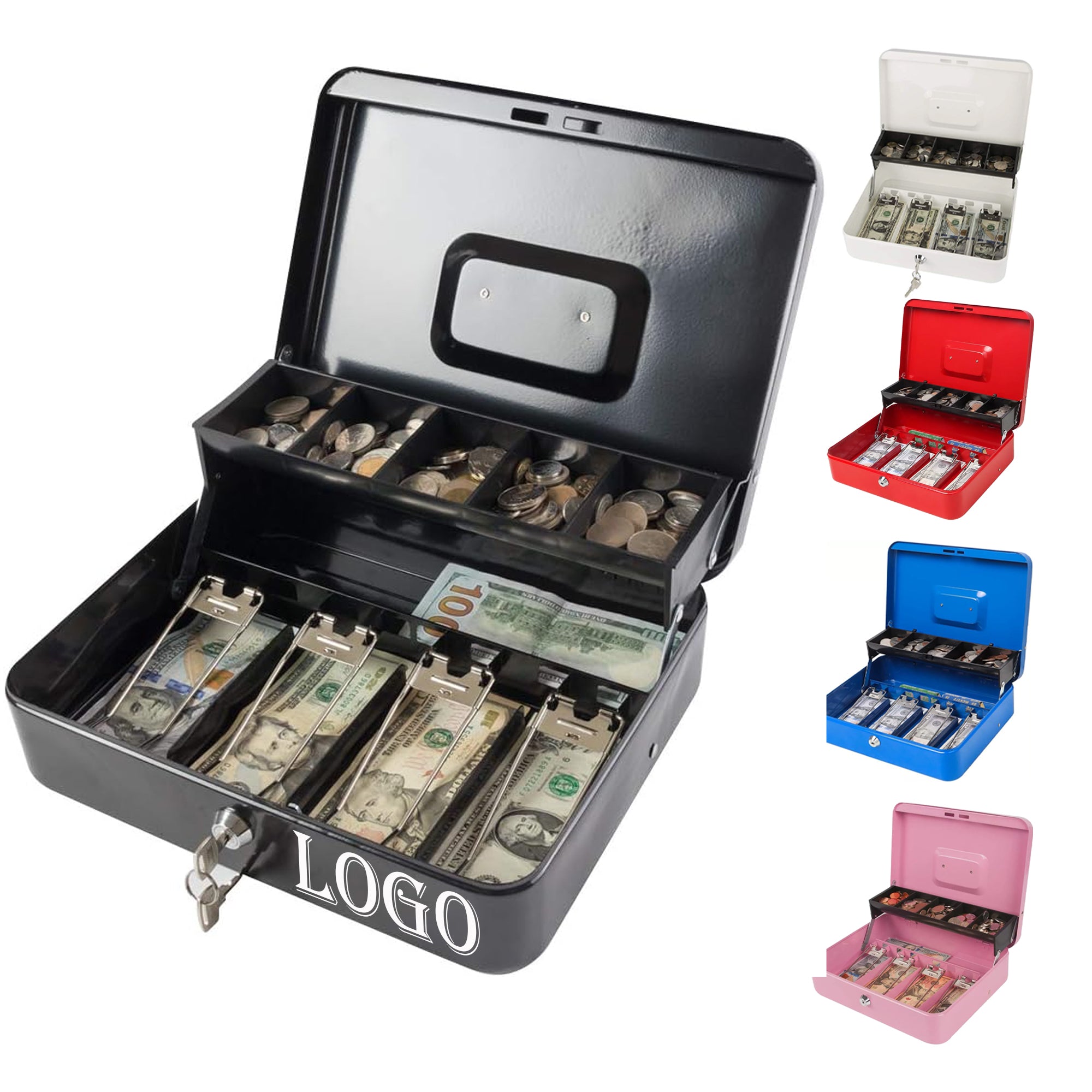 Money Box with Cash Tray