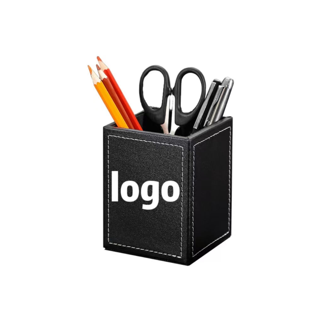 Simple Square Leather Pen Holder