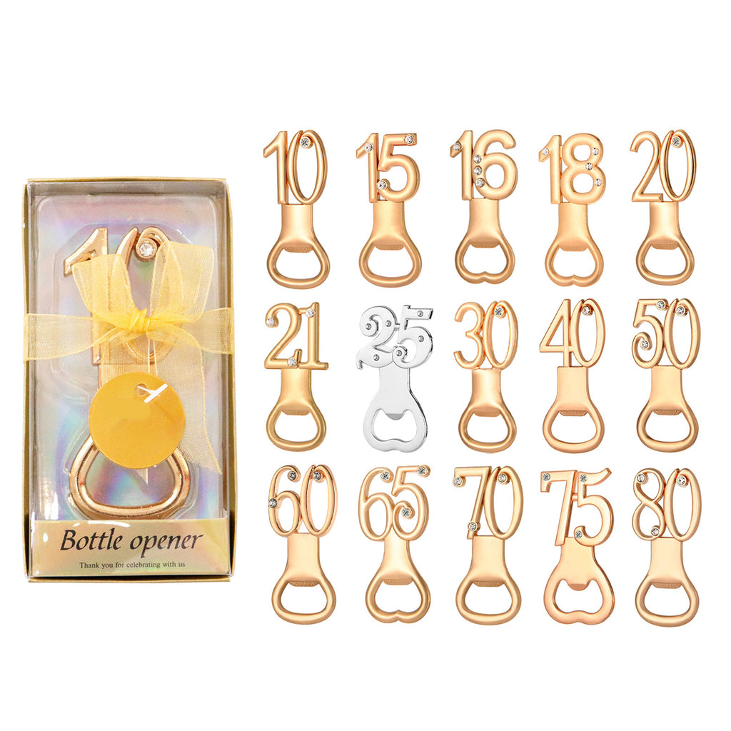 Digital Alloy Corkscrew Birthday Bottle Opener For Party Favors