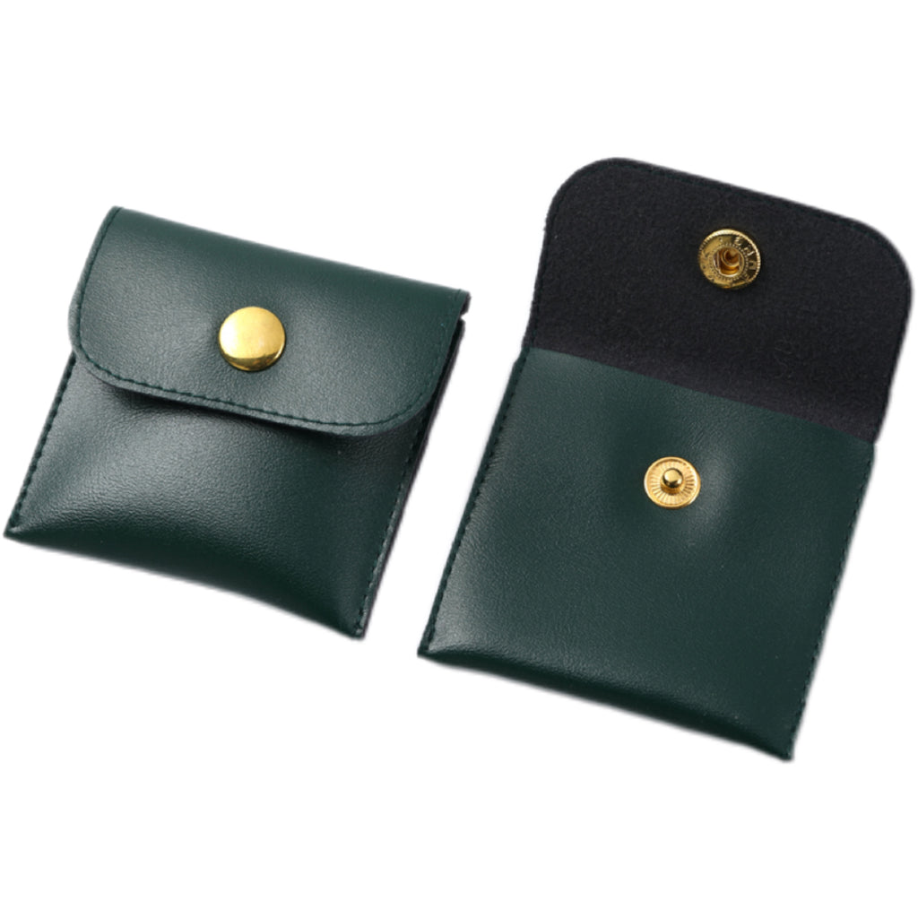 PU Leather Snap Button Jewelry Storage Pouch