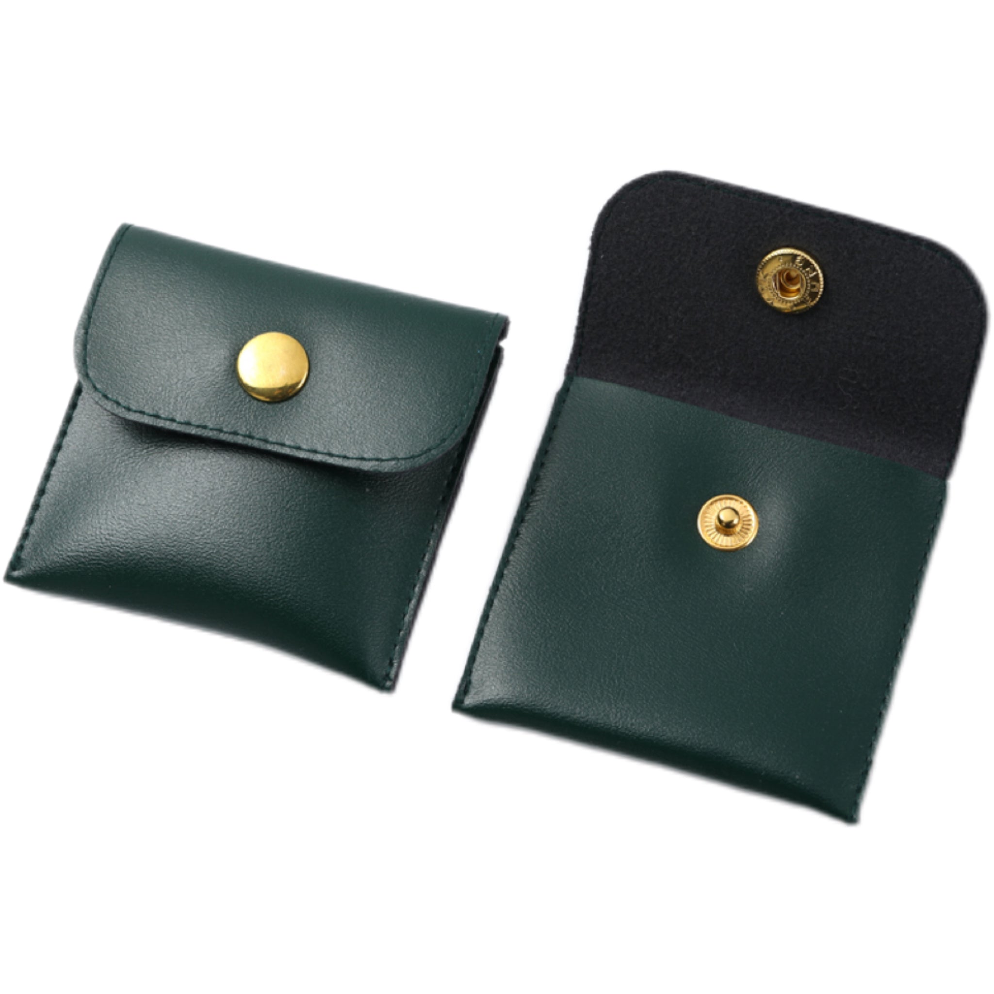 PU Leather Snap Button Jewelry Storage Pouch