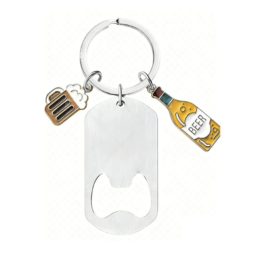 Beer-Themed Keychain Bottle Opener