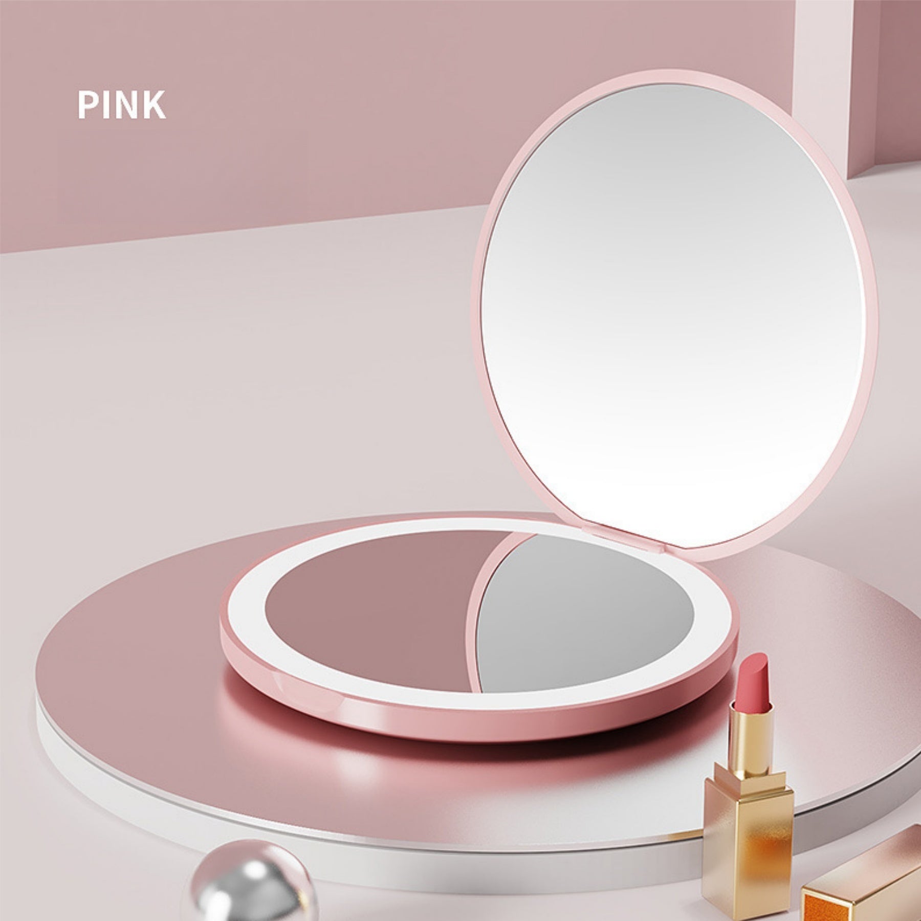 Mini Flip-top LED Makeup Mirror