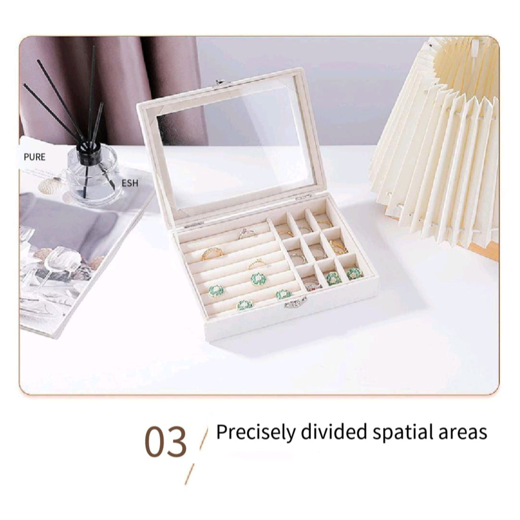 Jewelry Storage Box With Dust Proof Cover