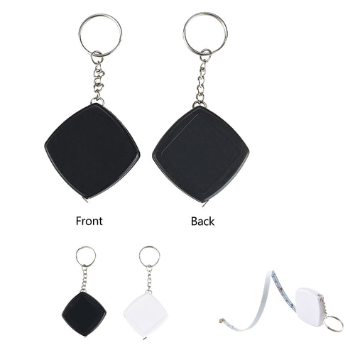 2M/6ft Square Steeless Pocket Measuring Tape With Keychain