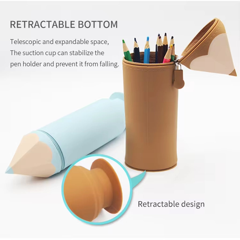 Pencil Shaped Silicone Pencil Pouch