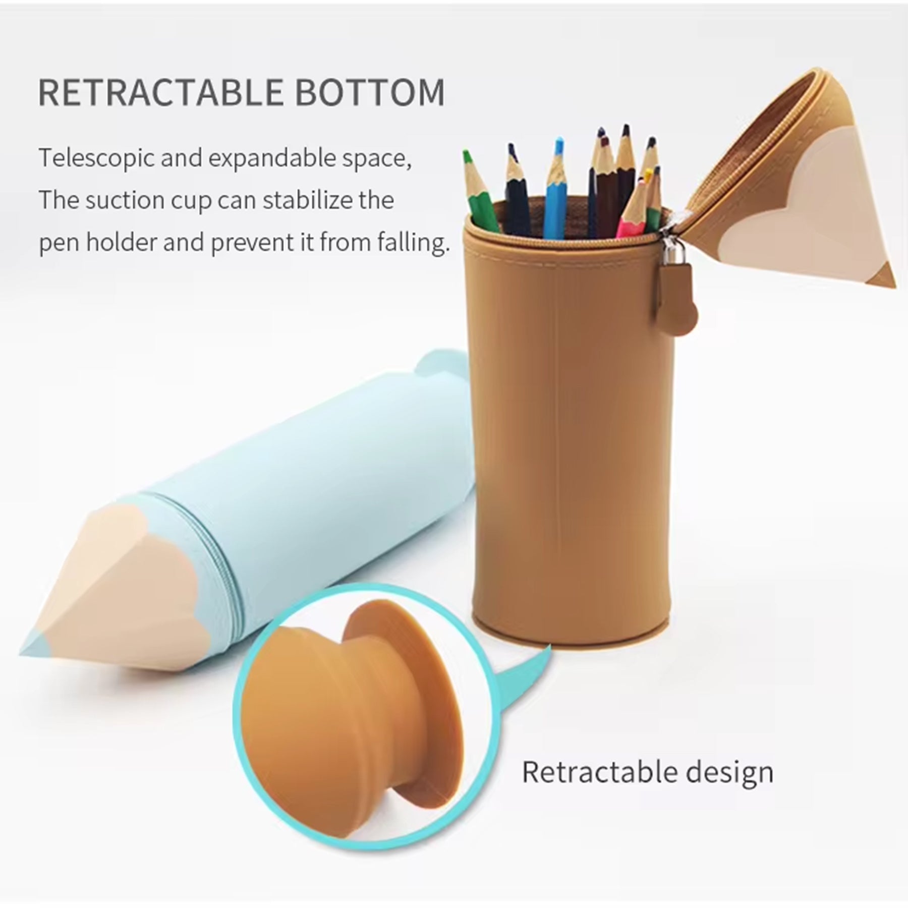 Pencil Shaped Silicone Pencil Pouch