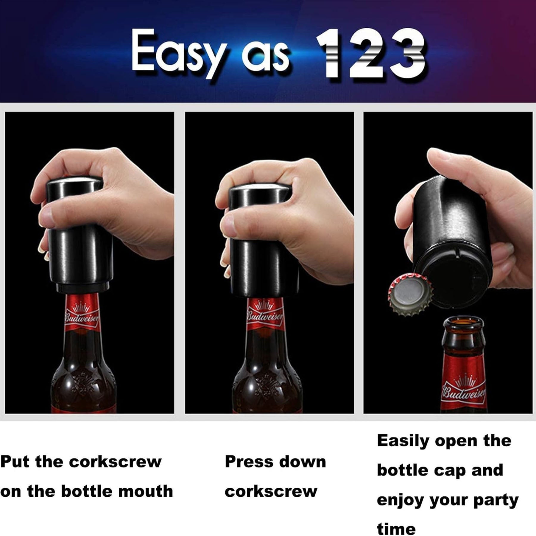 Portable Automatic Bottle Cap Opener