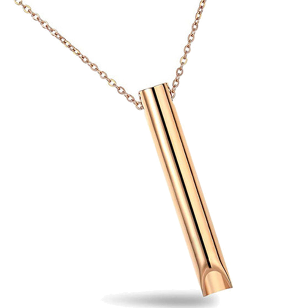 Stainless Steel Breathing Anti Anxiety Whistle Necklace