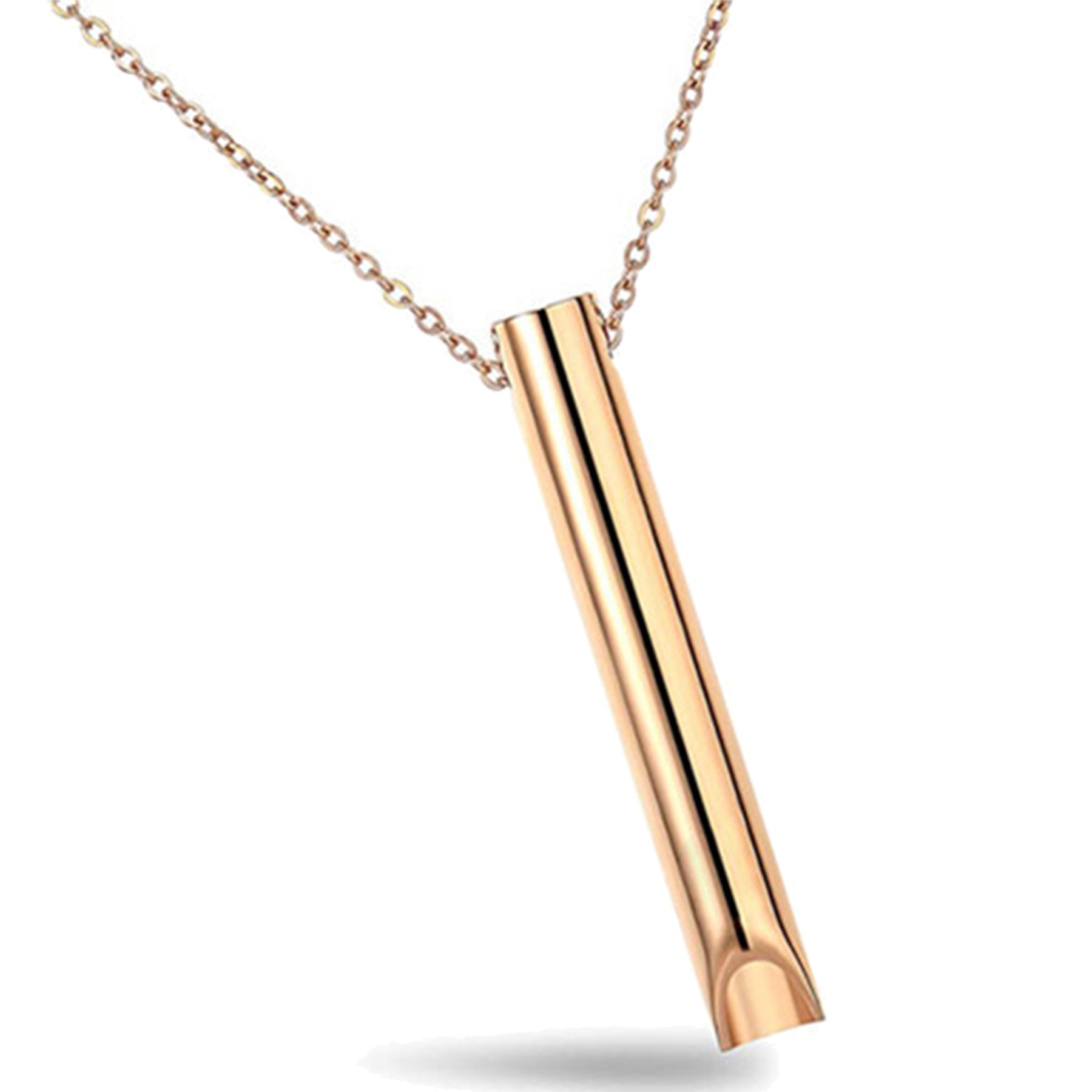 Stainless Steel Breathing Anti Anxiety Whistle Necklace