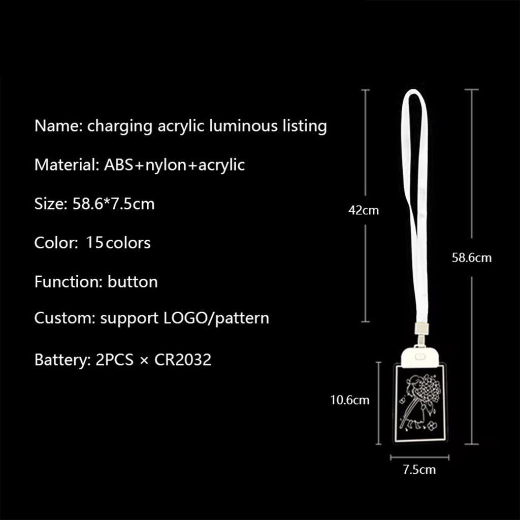Luminous Acrylic Led Light Up Name Tag For Exhibition Events