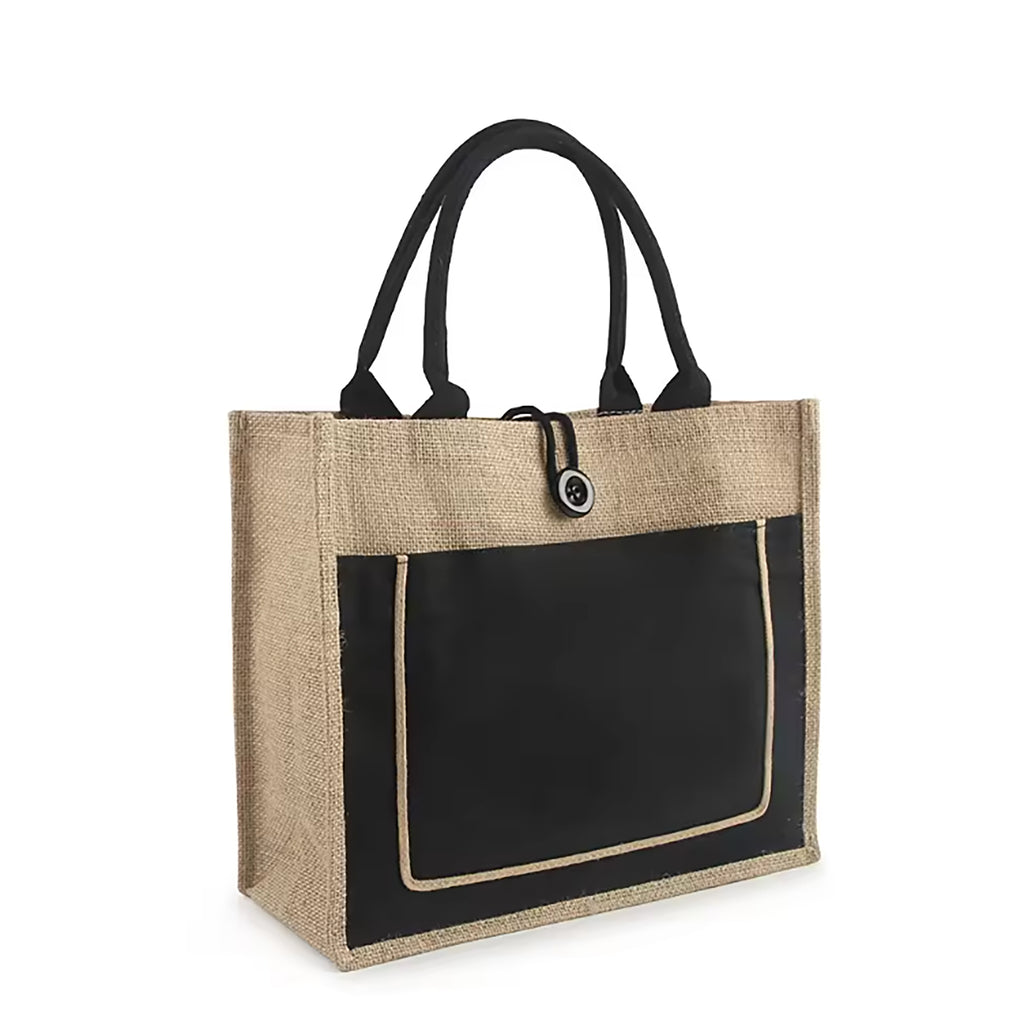 Natural Jute Burlap Tote Bag