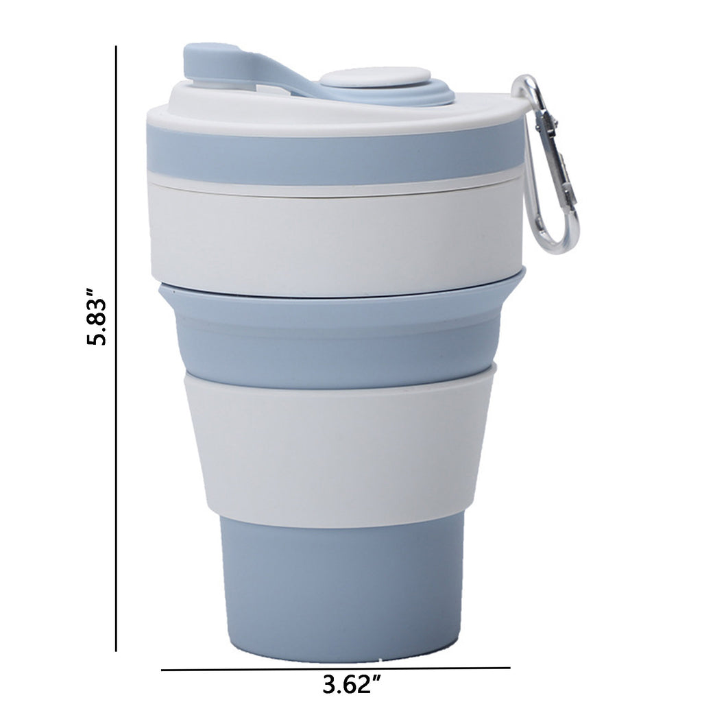 12Oz Silicone Coffee Cup W/ Straw Lid