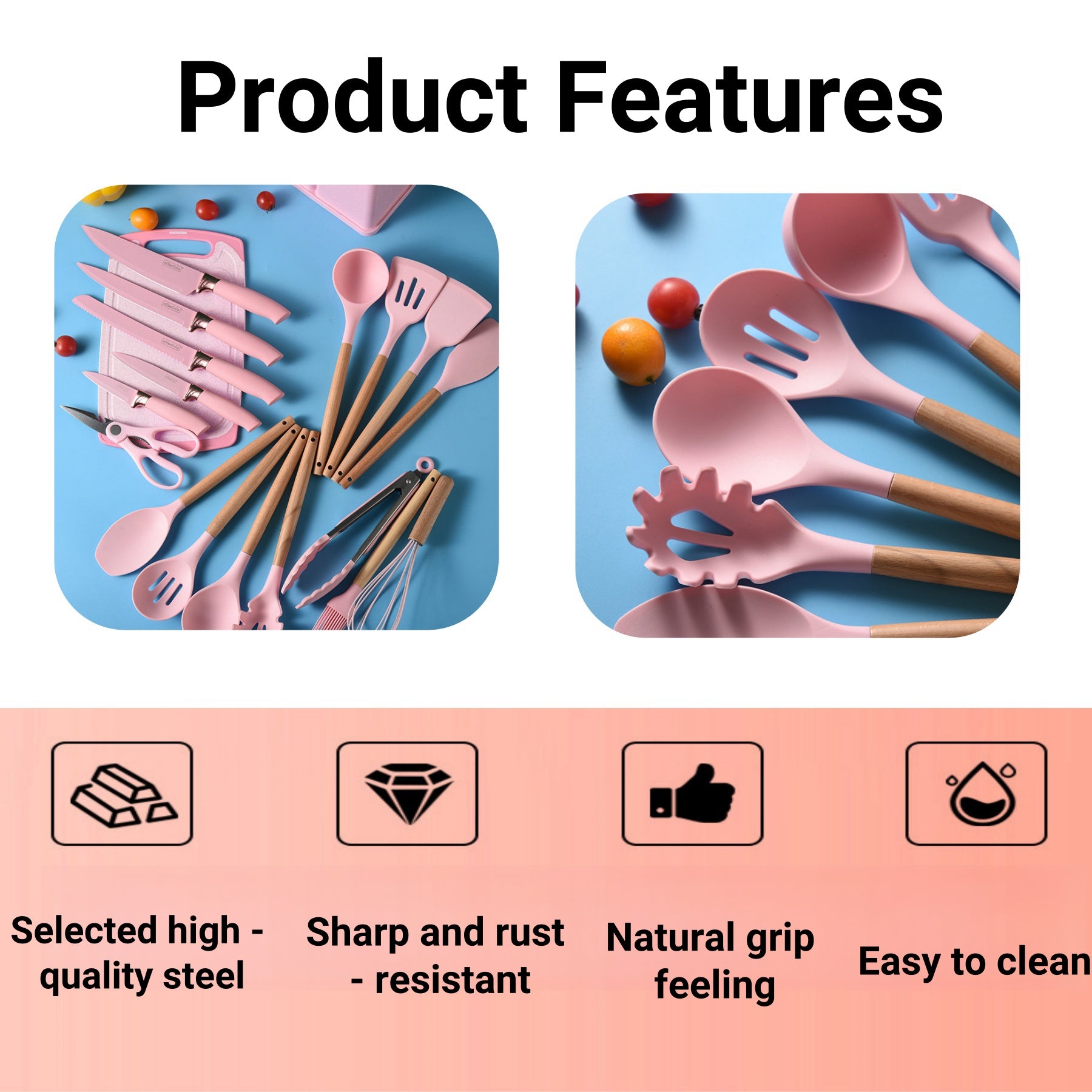 19 - Piece Silicone Kitchenware Set