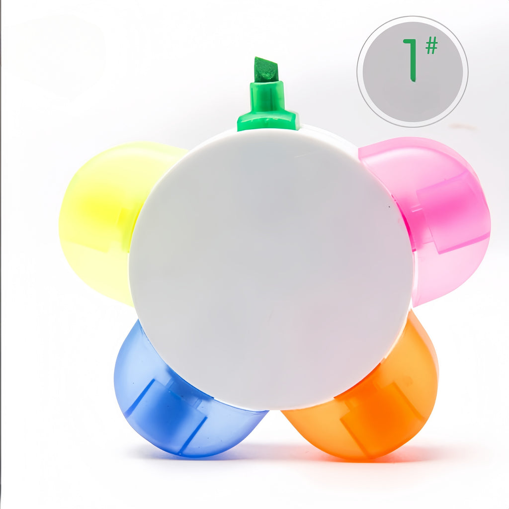 Lovely 5 Color Flower Petal Highlighter Pen