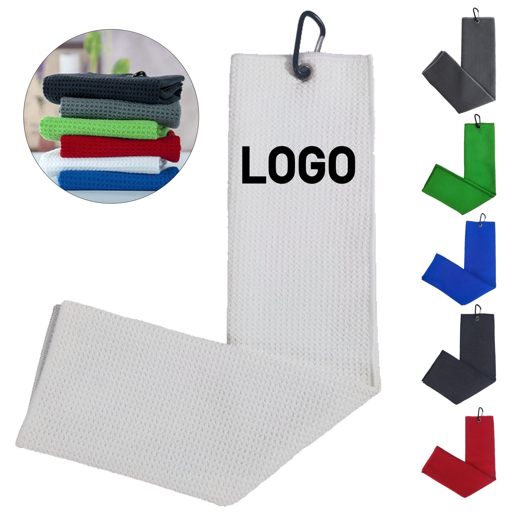 Three-Fold Waffle Golf Towel