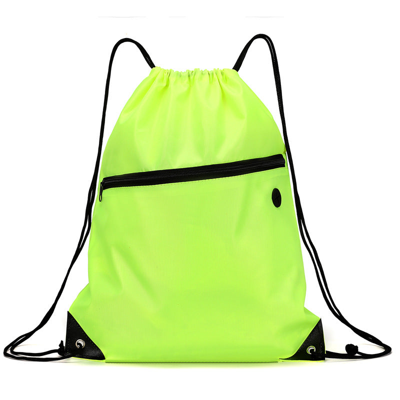 Drawstring Backpack With Zipper