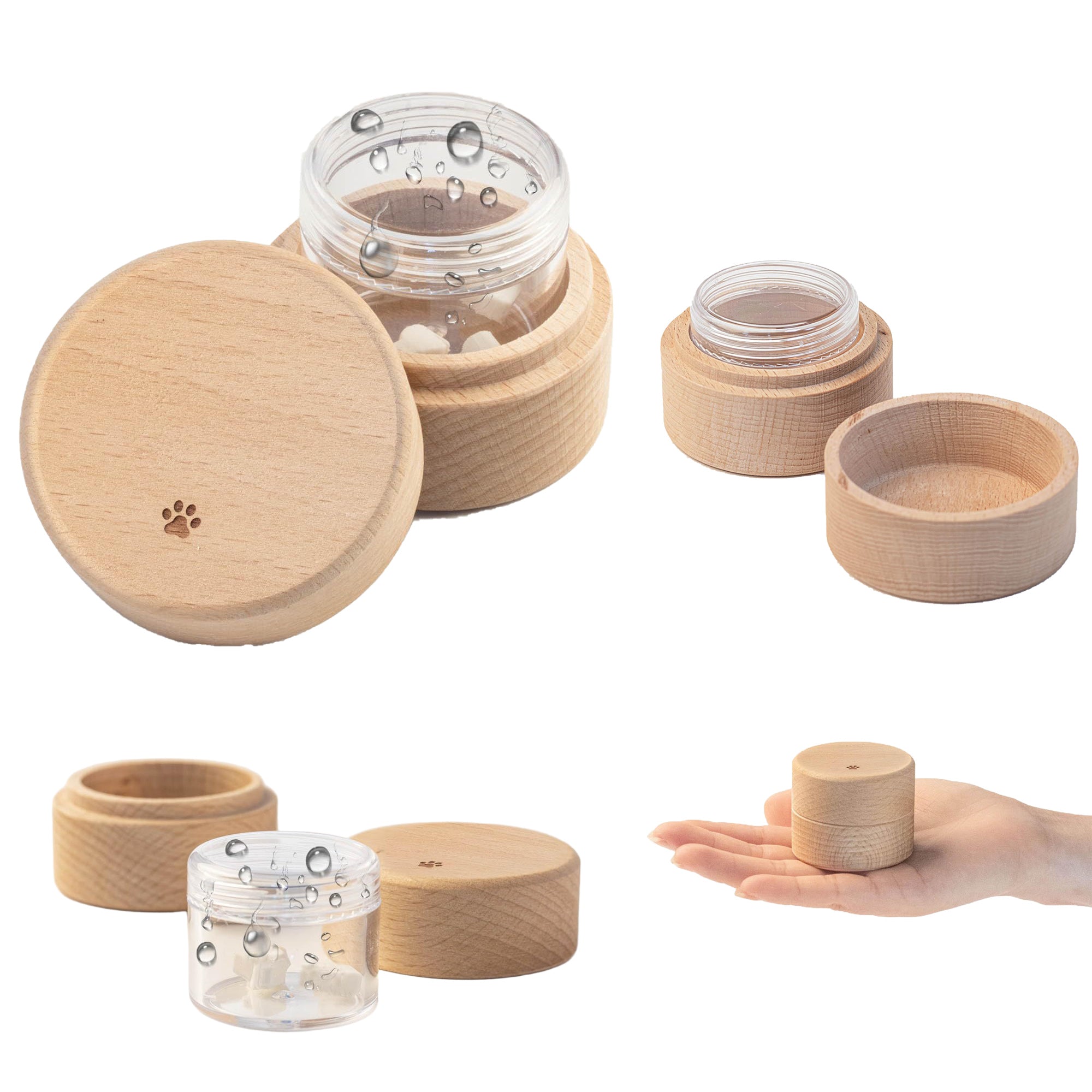 Wooden Pet Keepsake Box - For Cat & Dog Fur, Teeth