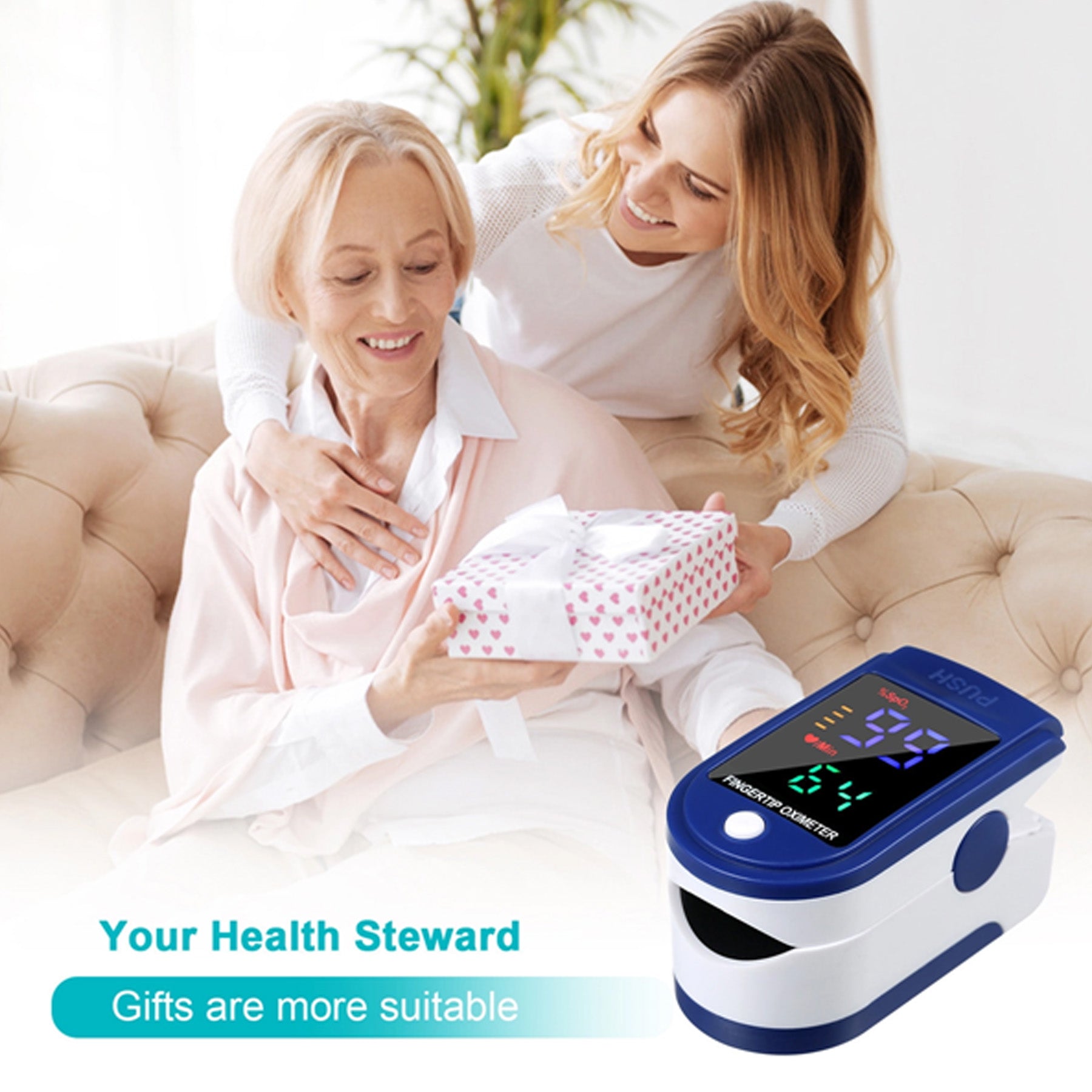 Fingertip Pulse Oximeter Blood Oxygen Saturation Monitor