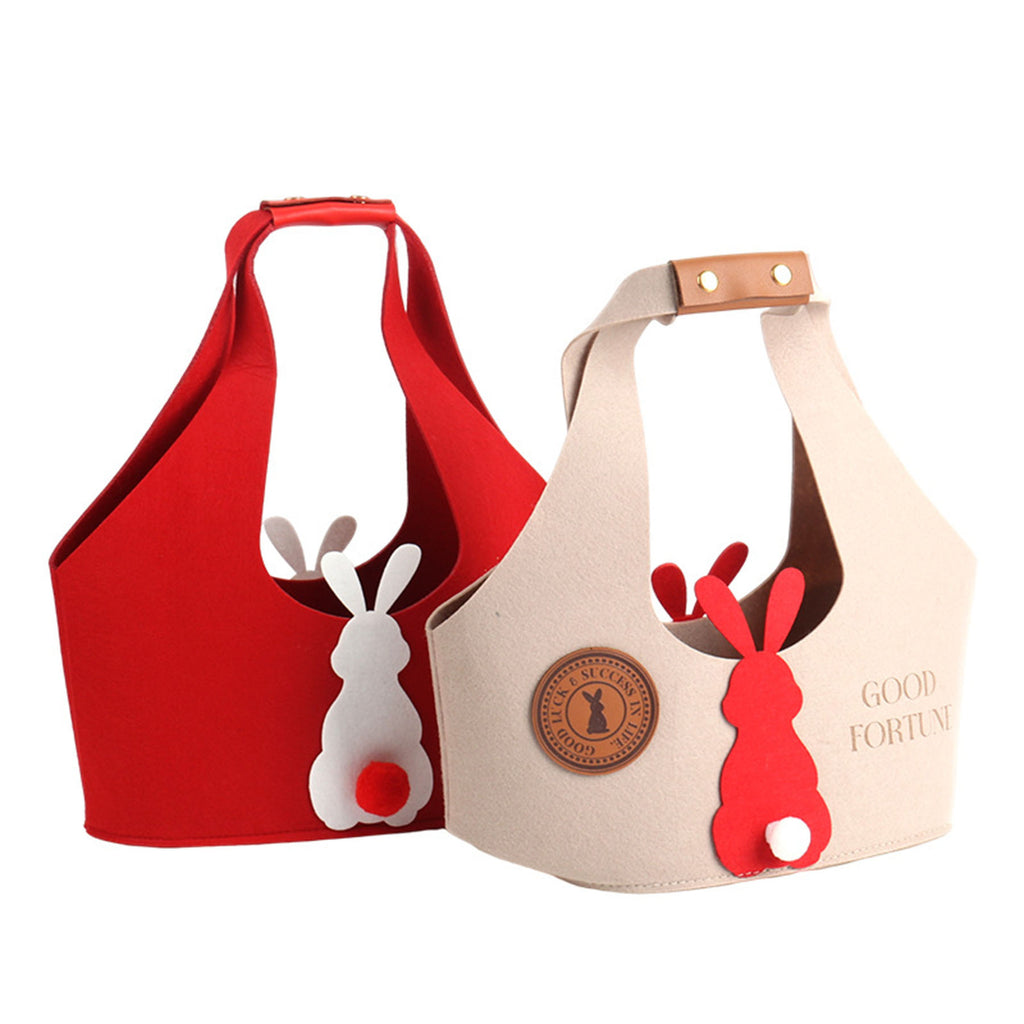 Cute Bunny Cartoon Felt Tote Bag