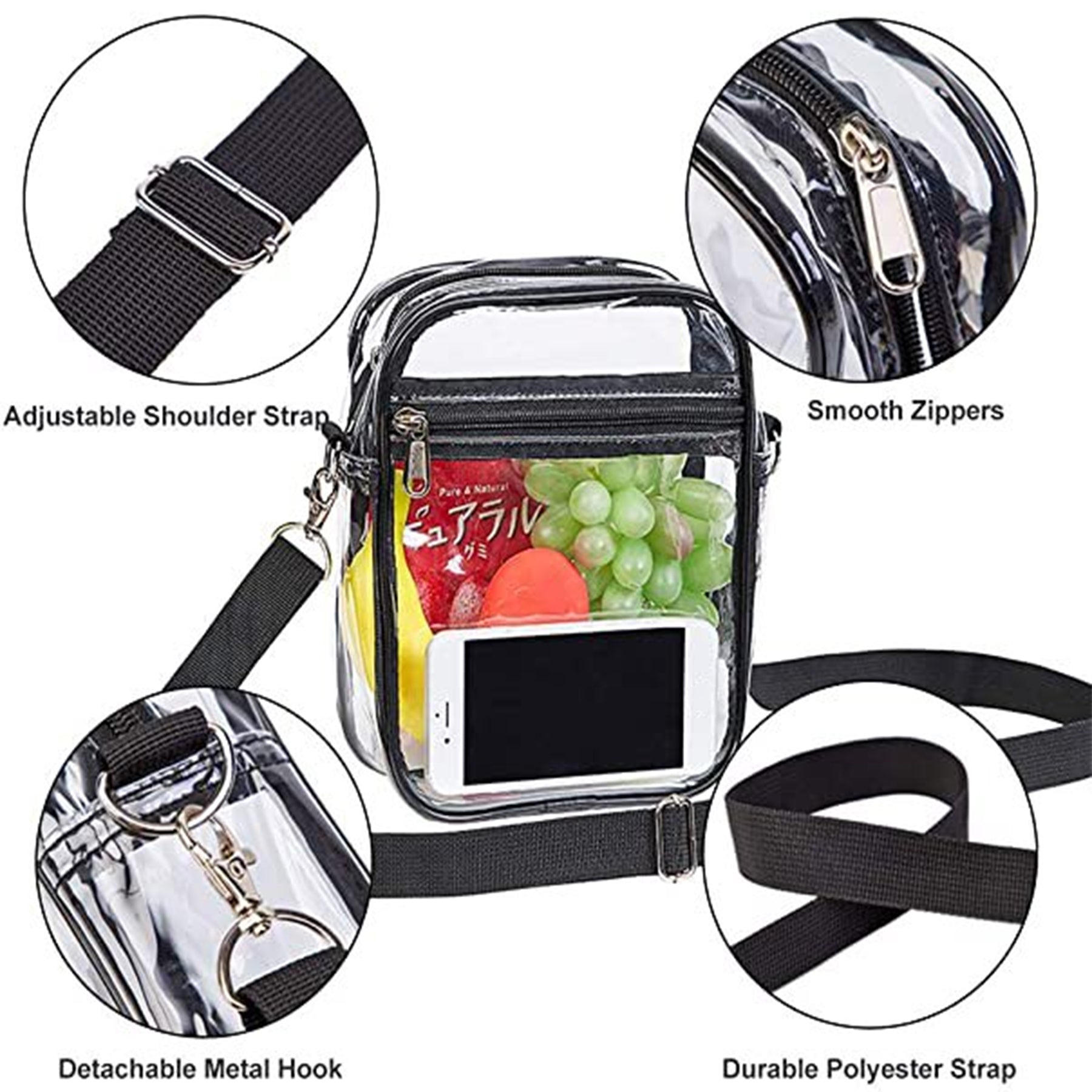 Clear PVC Crossbody Shoulder Bag