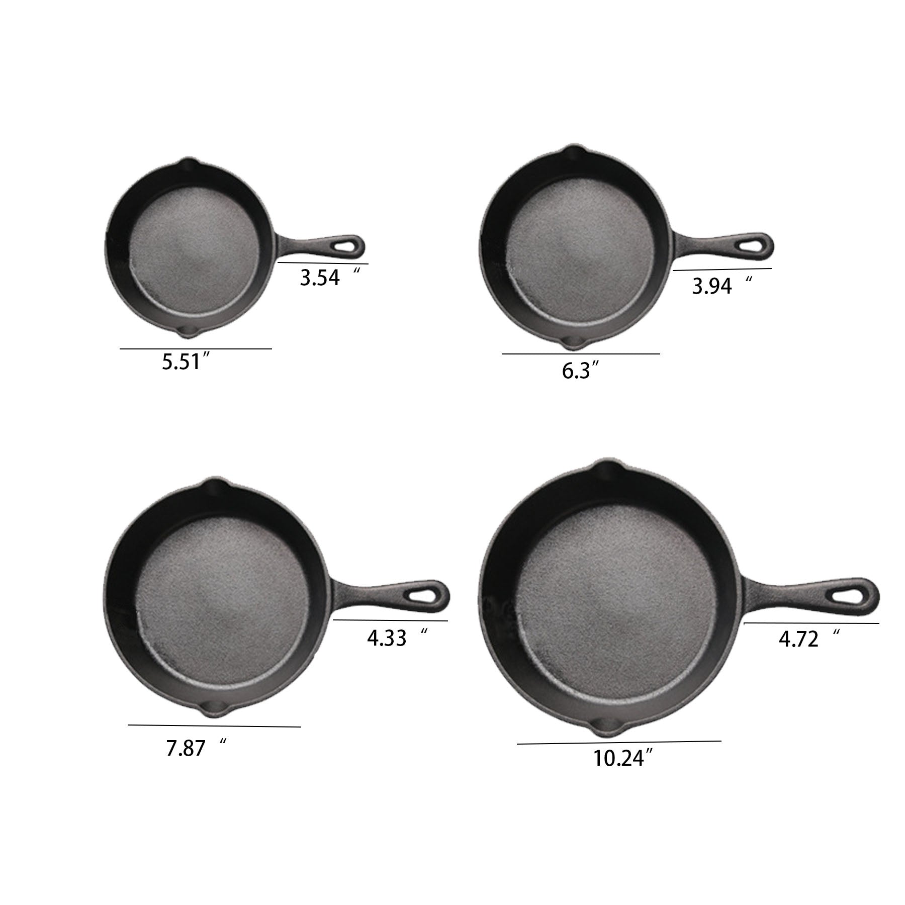 10.25-Inch Cast Iron Frying Pan with Teardrop Handle