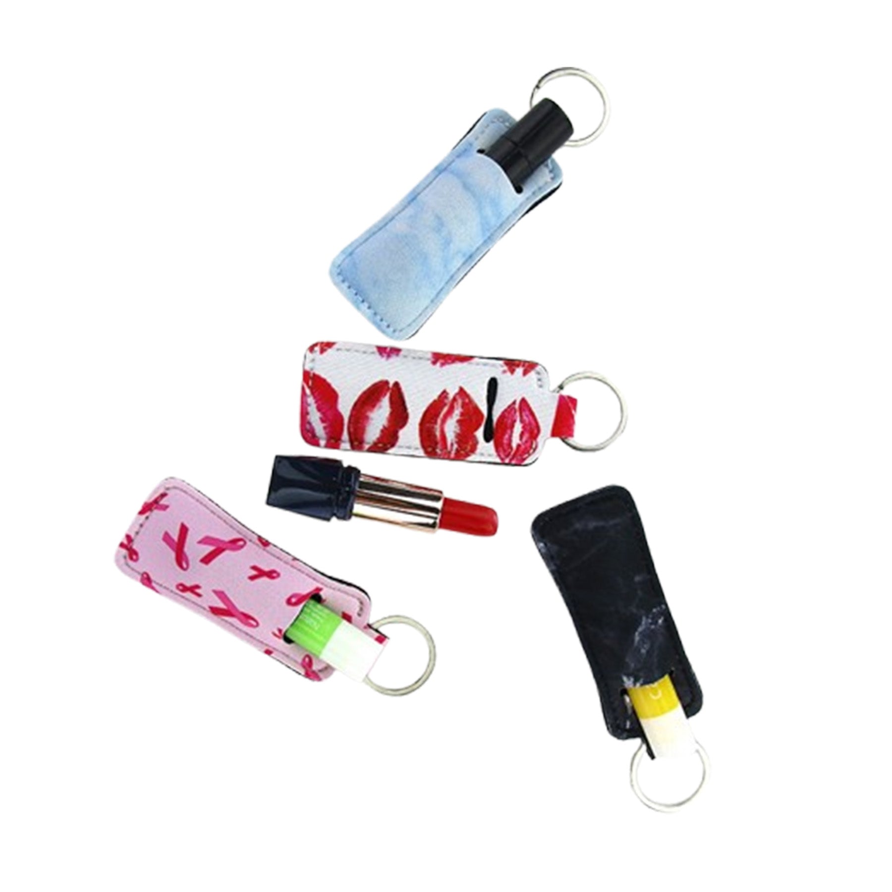 Lipstick Lip Balm Holder Keychain