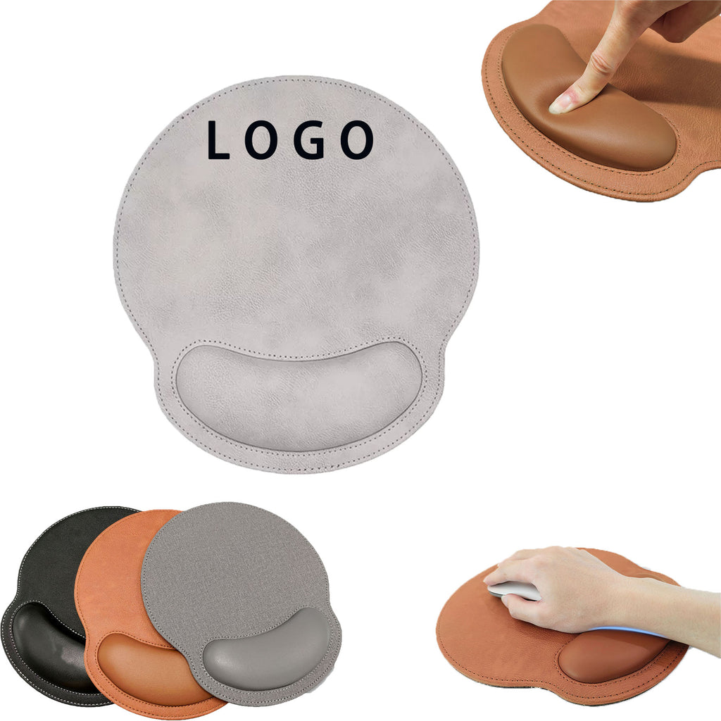 PU Leather Mouse Pad with Wrist Support