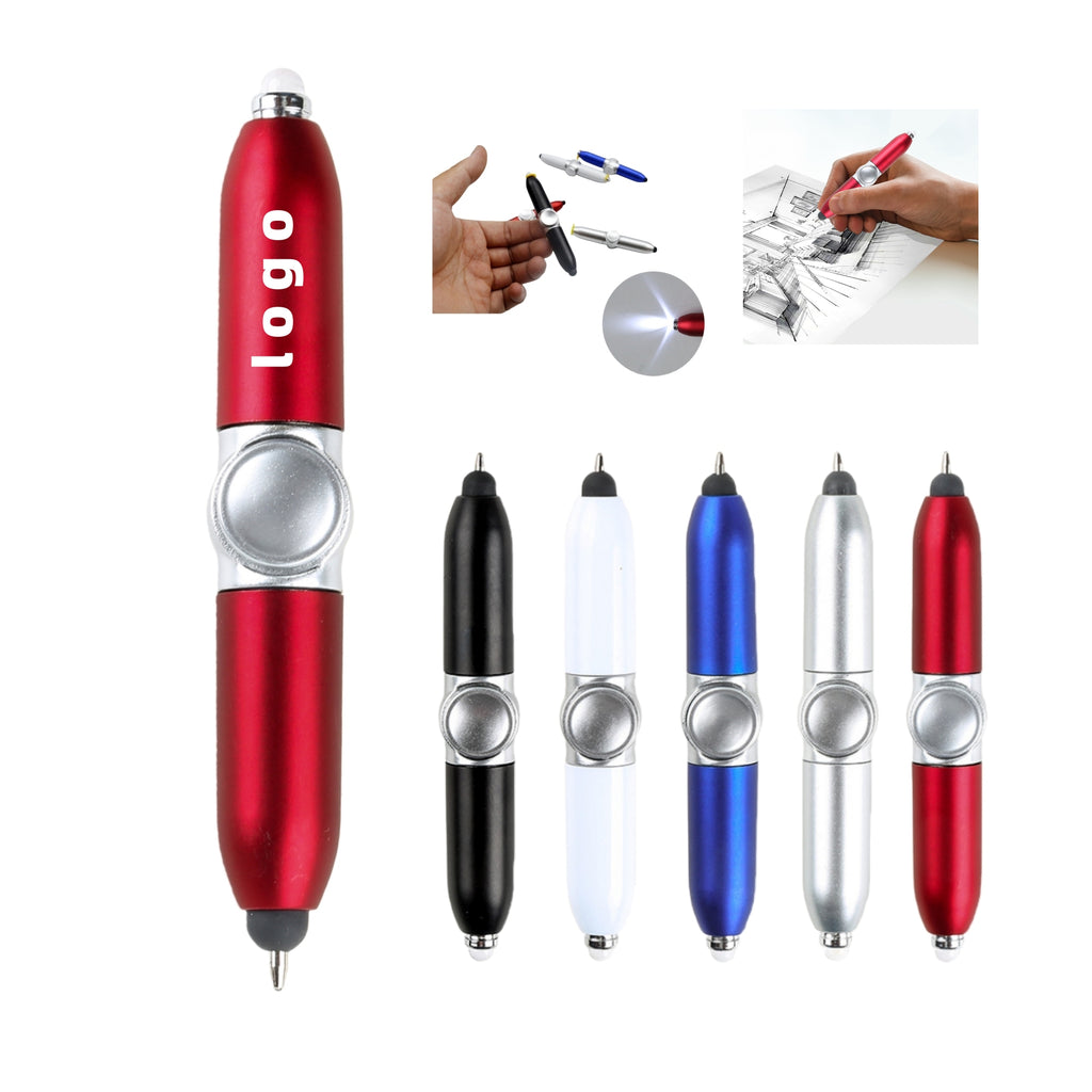 Fingertip Gyro Ball Point Pen With LED light